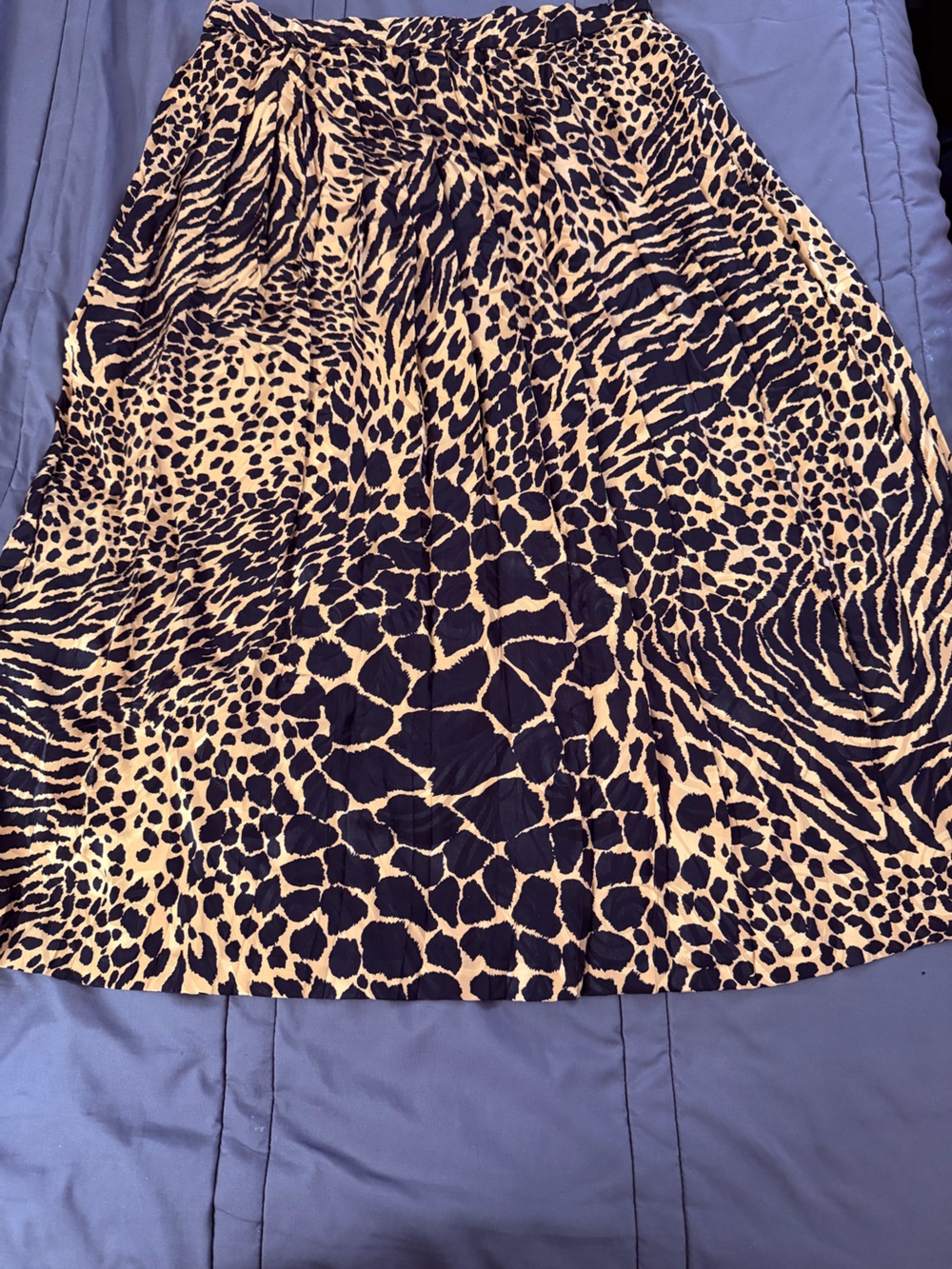 Animal Print Maxi Skirt in Tan and Black